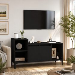 Stylish Black Media Storage Unit 100x35x55cm for Your Home