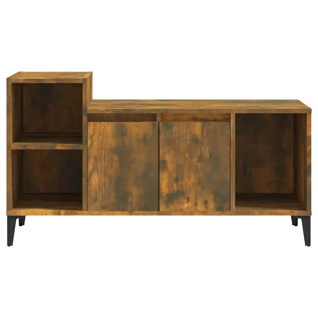 TV Cabinet Media Storage Unit Brown Engineered Wood with Doors and Compartments