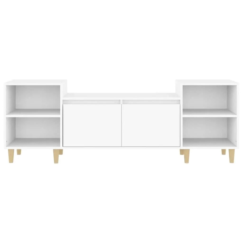 TV Cabinet White 160x35x55 cm Engineered Wood Media Unit 6 Storage Compartments