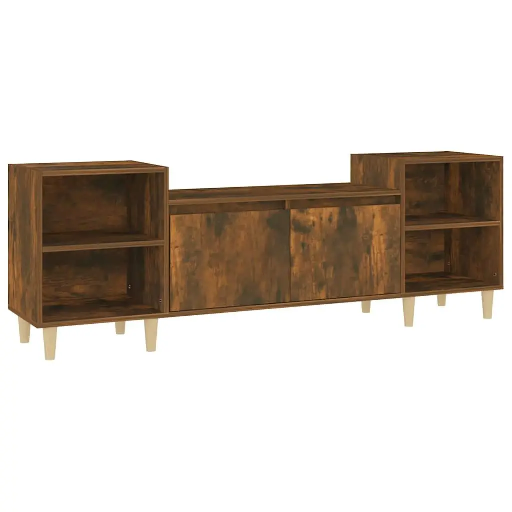TV Cabinet 160x35x55cm Brown Engineered Wood 6 Storage Compartments