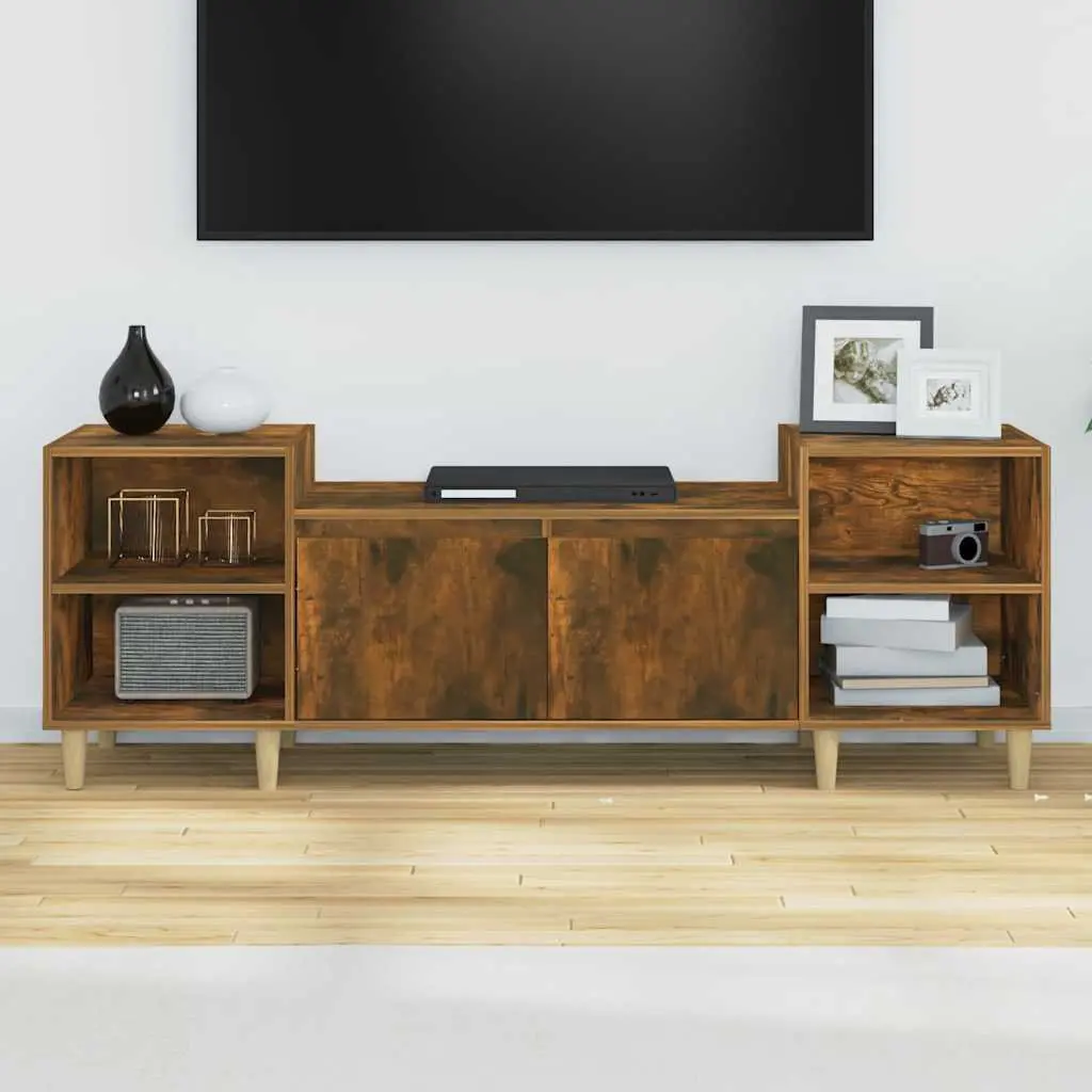 TV Cabinet 160x35x55cm Brown Engineered Wood 6 Storage Compartments