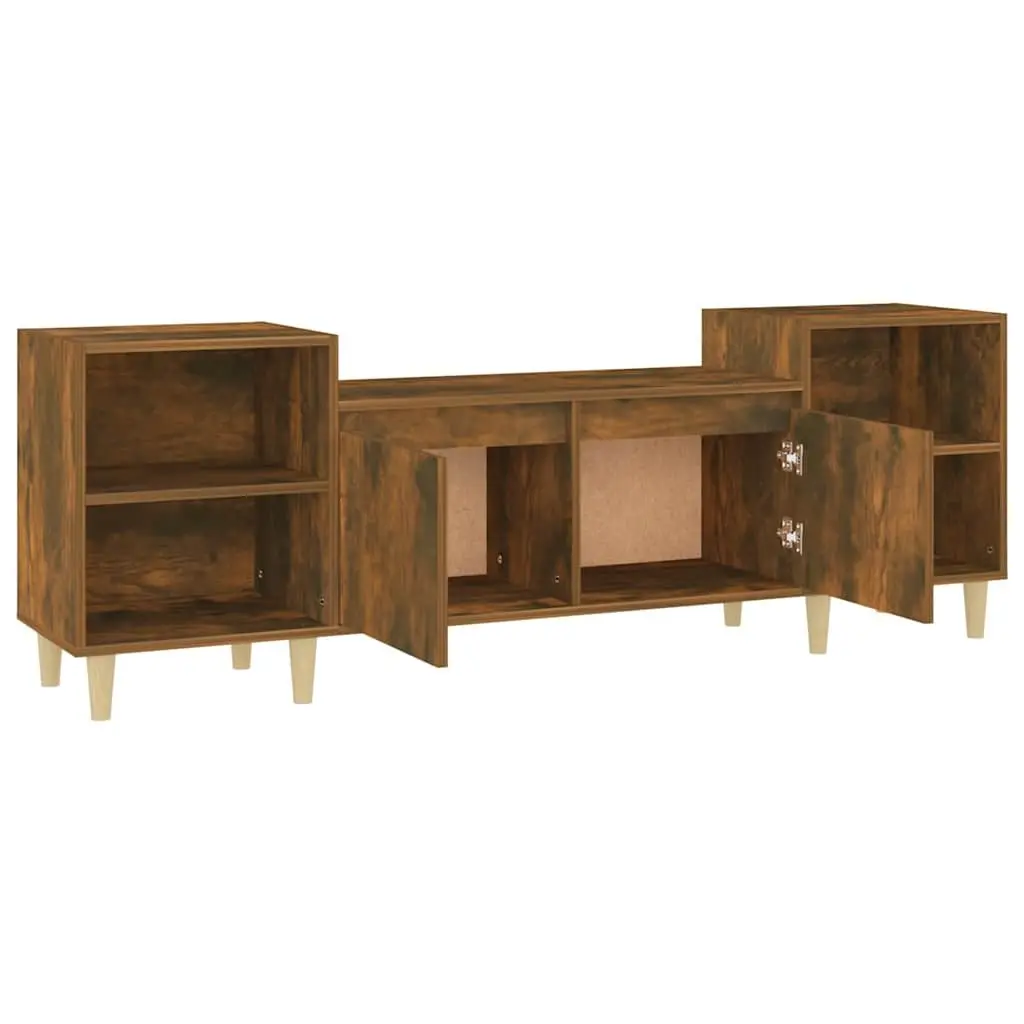 TV Cabinet 160x35x55cm Brown Engineered Wood 6 Storage Compartments
