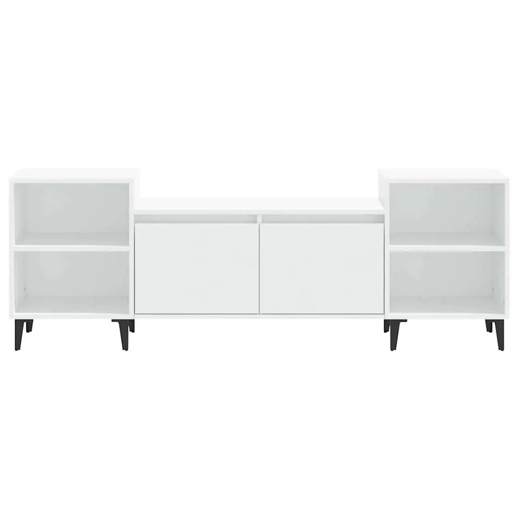 TV Cabinet White 160x35x55 cm Media Storage Unit with 6 Compartments