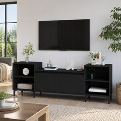 Enhance Your Living Space with a 160x35x55cm Black TV Cabinet