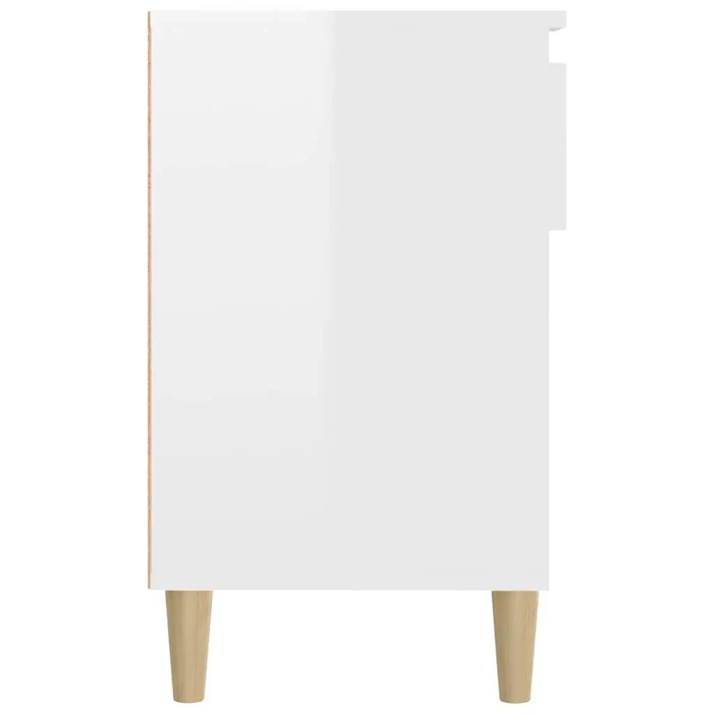 Shoe Storage Cabinet High Gloss White Engineered Wood 6 Compartments and Drawer Durable Organiser