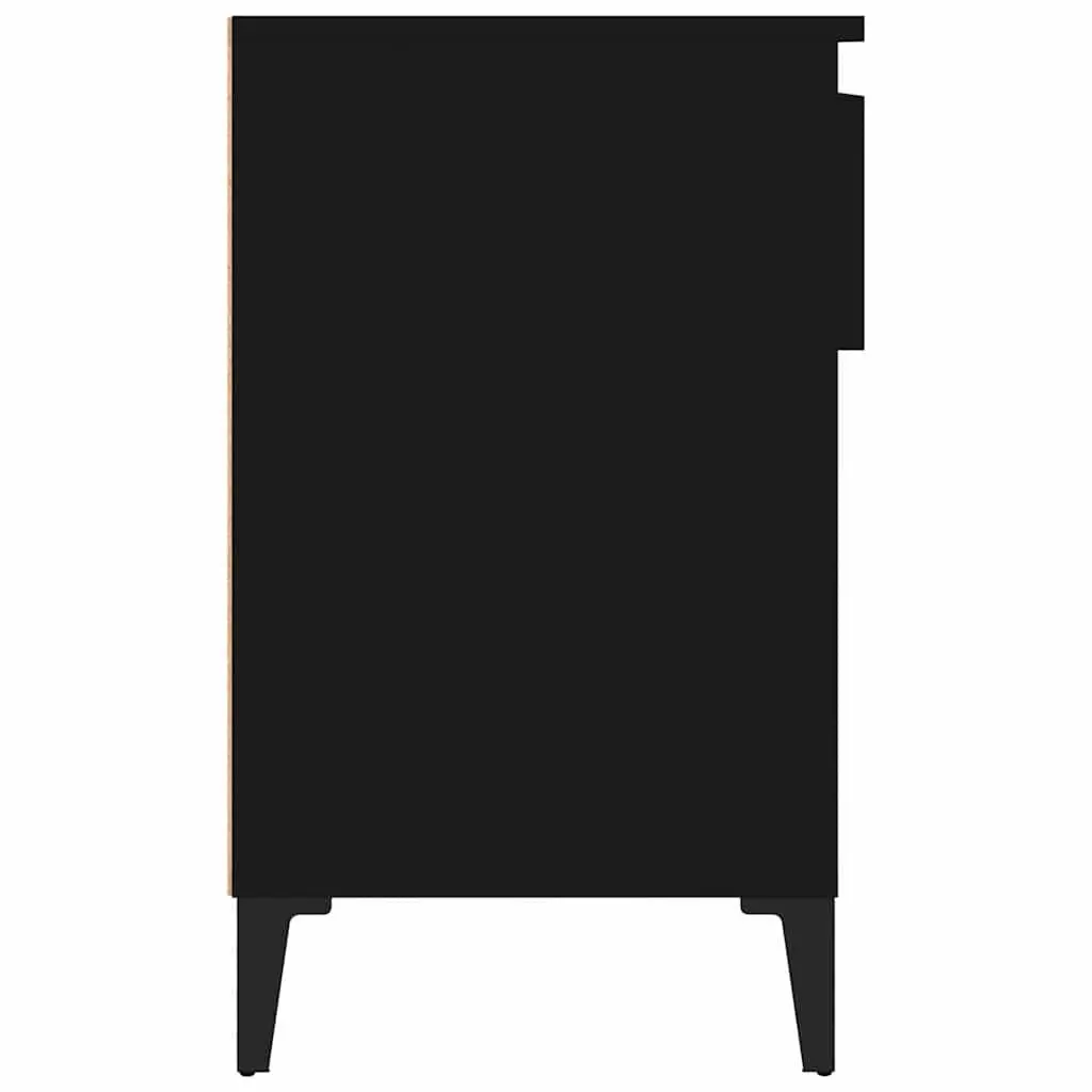 Shoe Cabinet Black 6 Compartments 1 Drawer Metal Legs