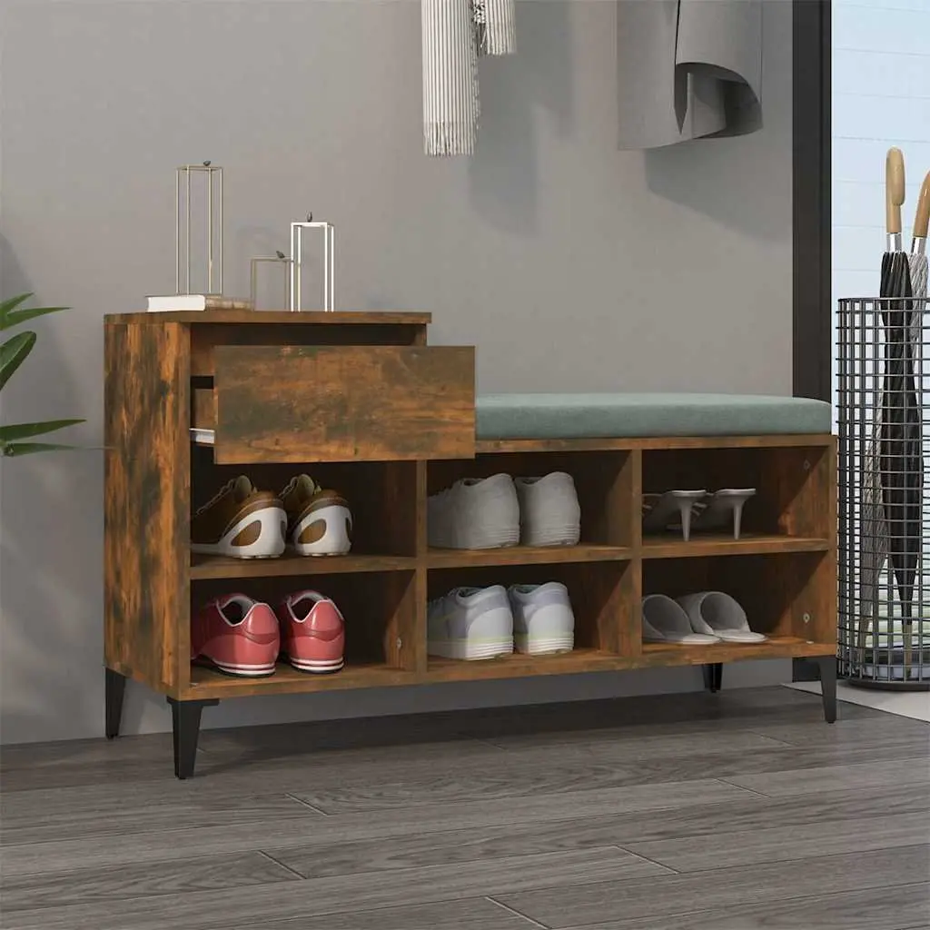 Shoe Cabinet Storage Organiser 6 Compartments Engineered Wood Brown