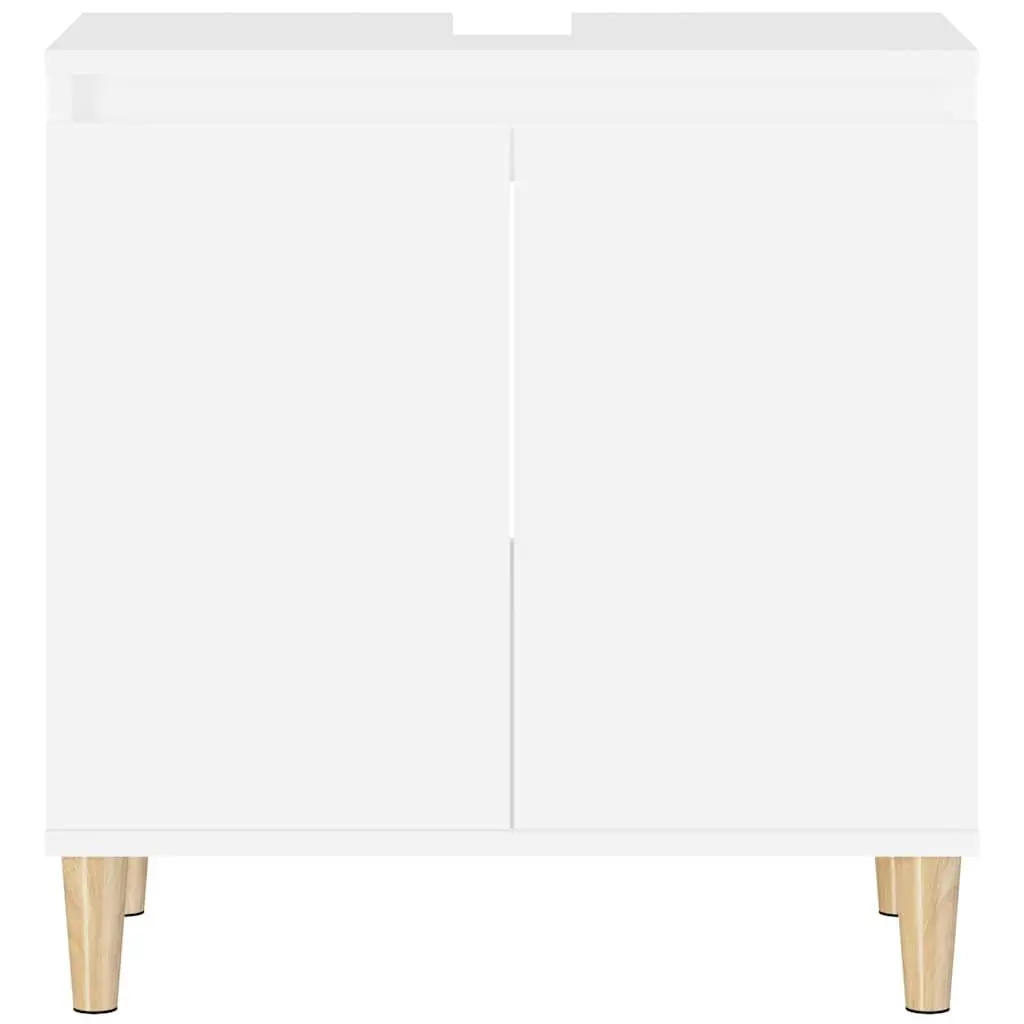 Bathroom Vanity Unit 58x33x60cm White Engineered Wood Storage Cabinet