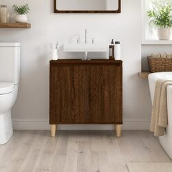 Upgrade Your Bathroom Space with a Brown Oak Sink Cabinet