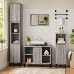 Transform Your Bathroom with the Grey Sonoma Vanity Unit 80x33x60 cm