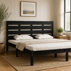 Enhance Your Bedroom with a Black Pine Wood Headboard