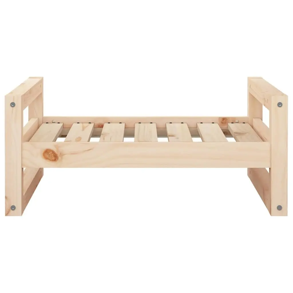 Elevated Rectangular Dog Bed Solid Pine Wood Brown Stable Frame