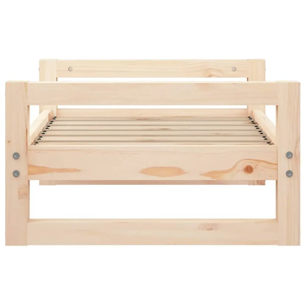 Elevated Rectangular Dog Bed Solid Pine Wood Brown Stable Frame