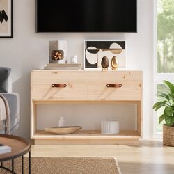 Rustic Brown Pine TV Stand for Your Living Space