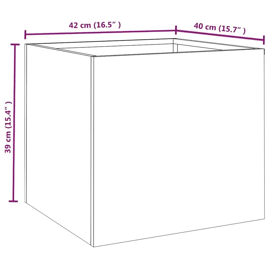 Corten Steel Planter Box 42x40x39 cm Durable Anti-Corrosive Raised Bed for Garden Patio