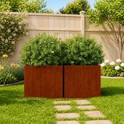 Garden Flower Boxes in Steel, Set of 2 for Any Outdoor Space