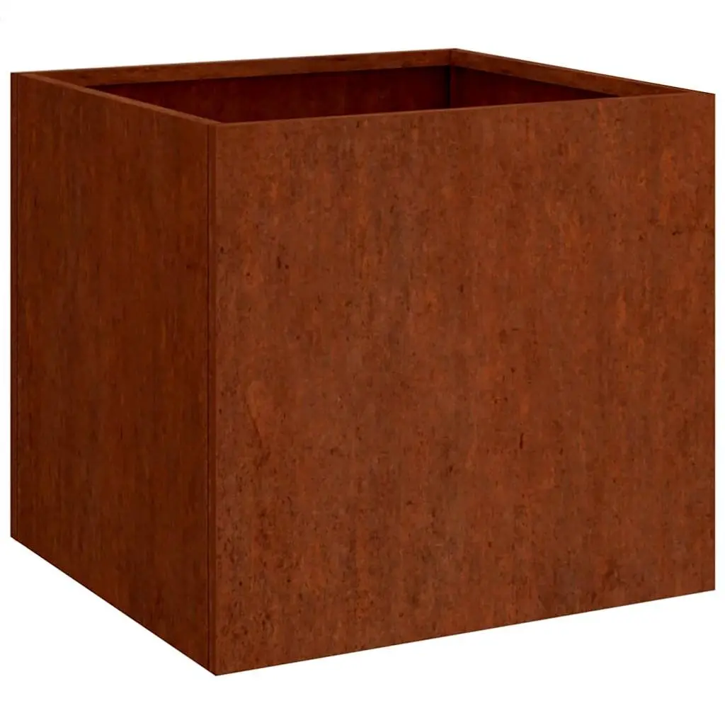 Corten Steel Planters 2 pcs Durable Weather Resistant Decorative Raised Bed for Garden Patio Flower Display