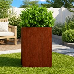 Corten Steel Planter 52x48x75cm Garden Raised Bed Weathering Steel Outdoor