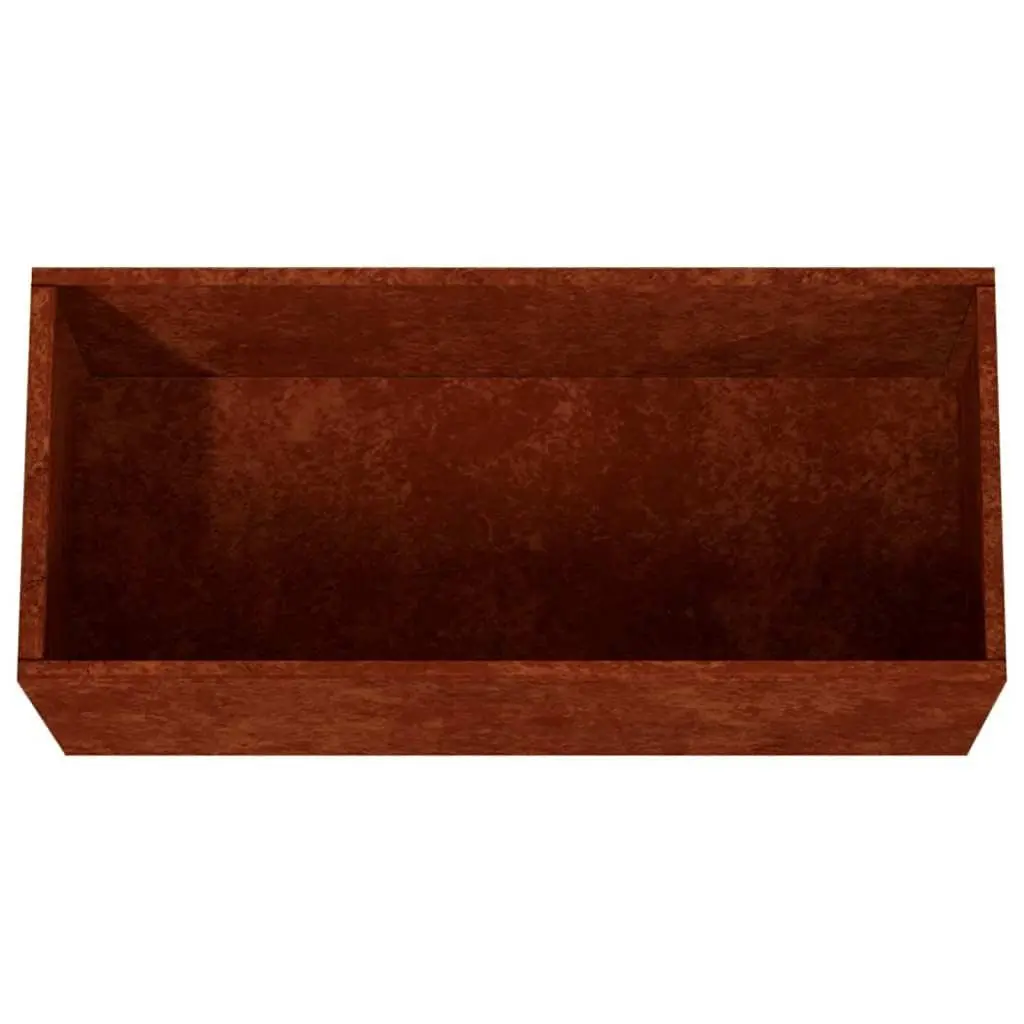 Corten Steel Planter 62x30x29 cm Durable Raised Garden Bed for Outdoor Patio