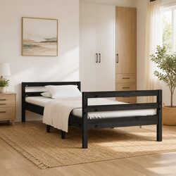 Enhance Your Bedroom with This Black Pine Bed Frame