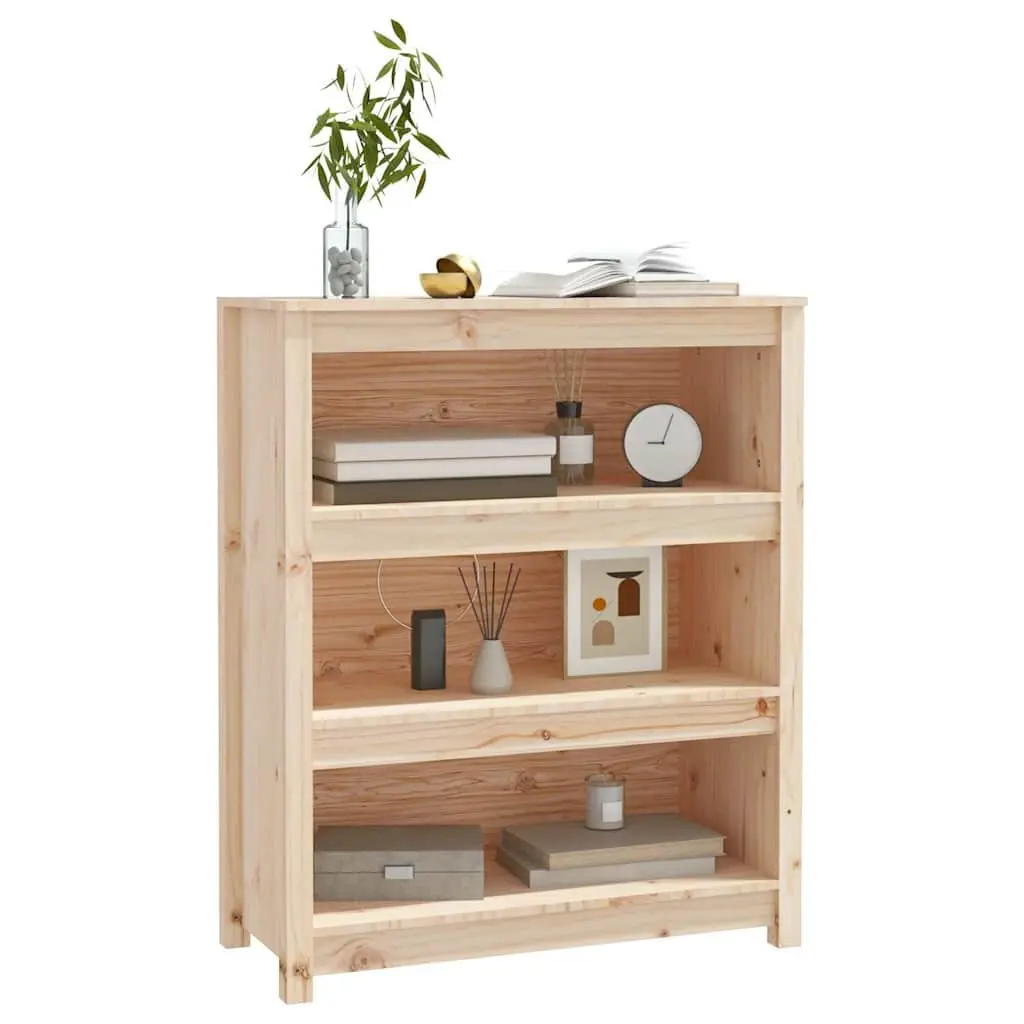 Solid Wood Pine Book Cabinet Storage Shelf Brown 80x35x97cm Living Room Bedroom