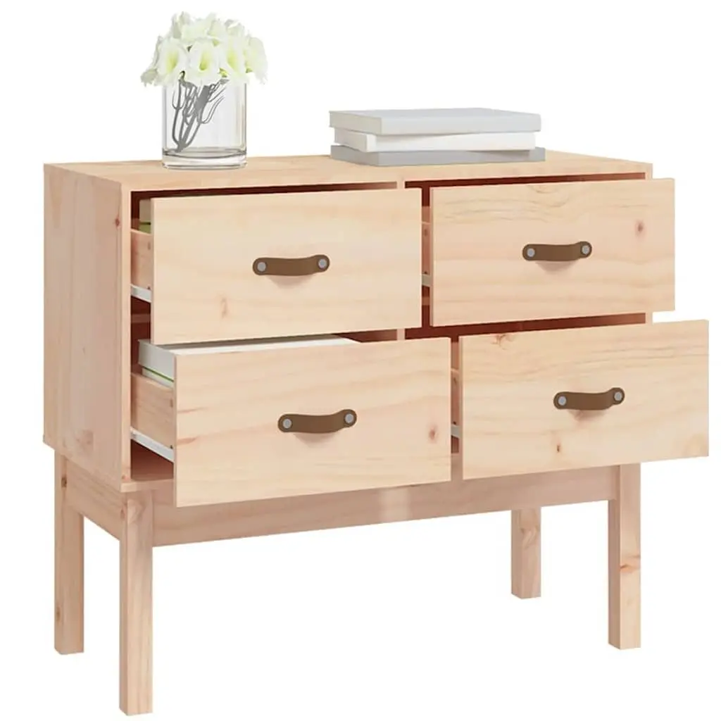 Console Cabinet 90x40x78cm Solid Pine Wood 4 Drawers Storage Sideboard