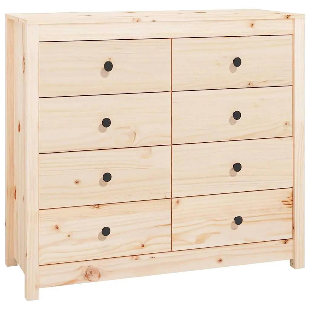 Side Cabinet 100x40x90 cm Solid Pine Wood Storage with Drawers Brown