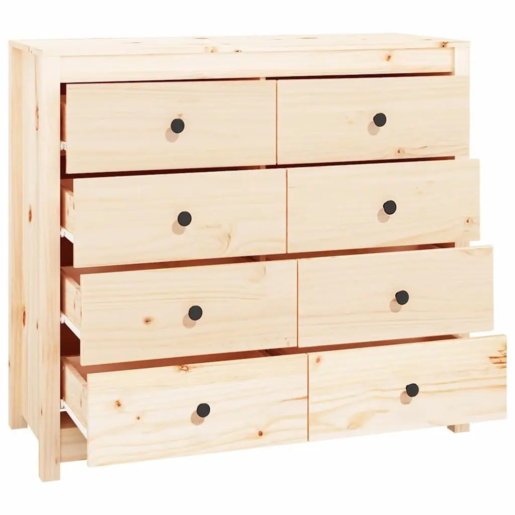 Side Cabinet 100x40x90 cm Solid Pine Wood Storage with Drawers Brown