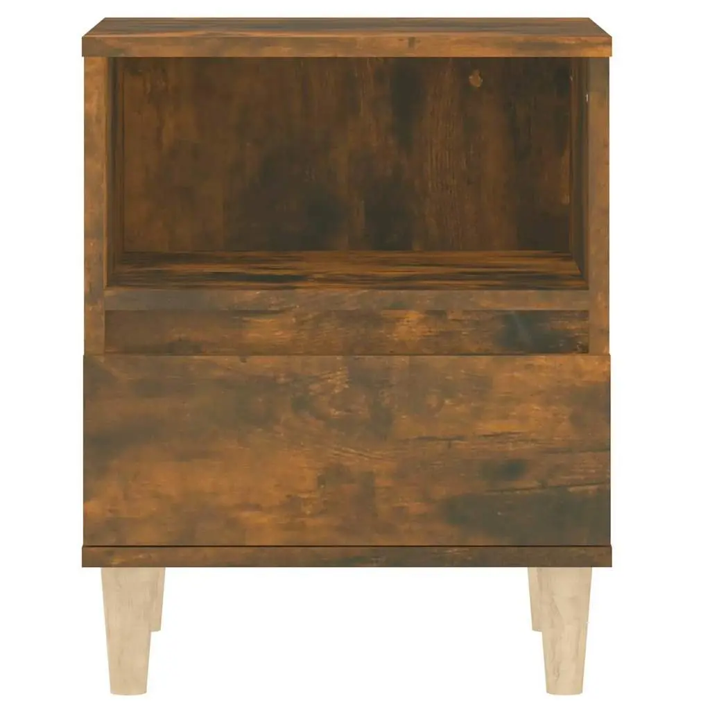 Bedside Cabinets 2 pcs Brown Engineered Wood Storage Nightstand Tables with Drawers