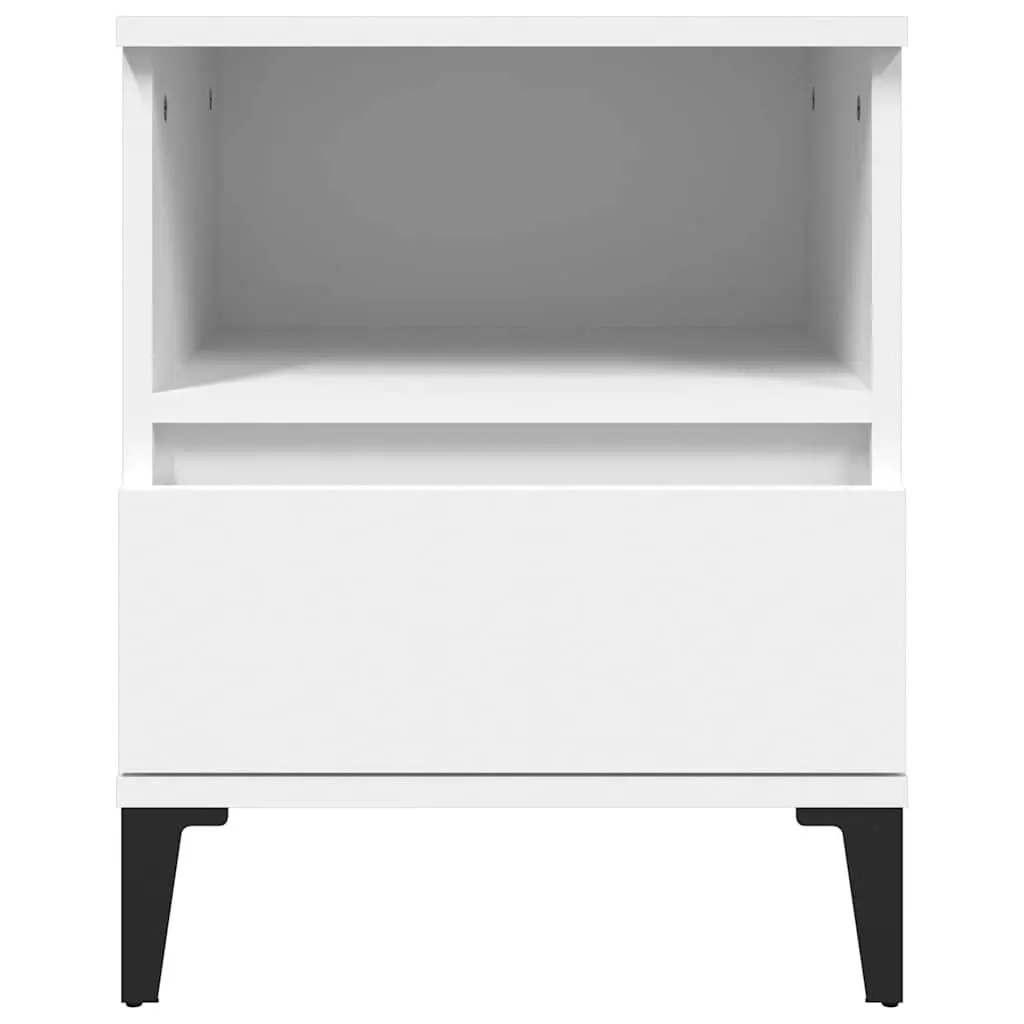 Bedside Cabinet White 40x35x50cm Storage Drawer Compartment