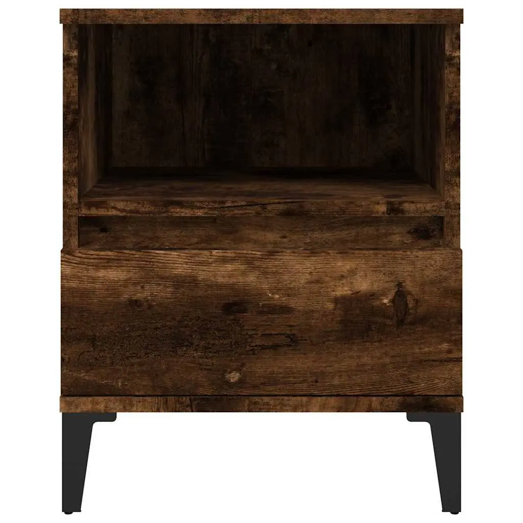 Bedside Cabinet 40x35x50 cm Storage Drawer Organiser Smoked Oak Brown 2 Piece