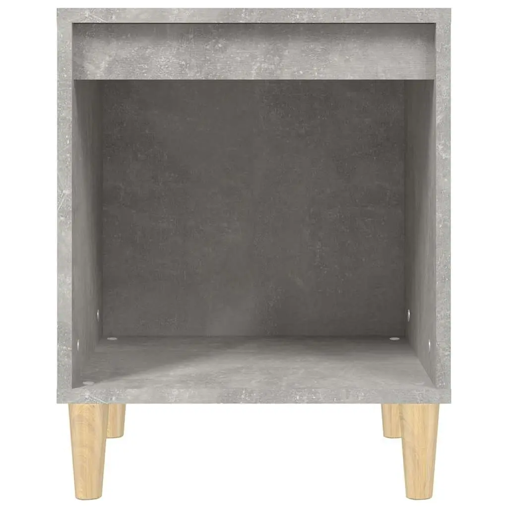 Bedside Table Grey Engineered Wood Storage Nightstand for Bedroom