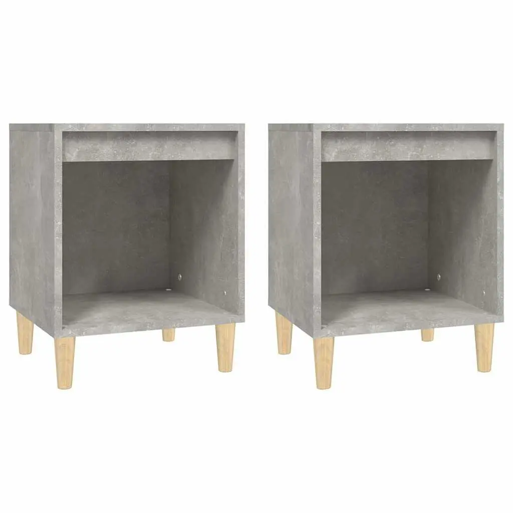 Bedside Cabinets 2 pcs Grey Storage Tables Bedroom Furniture