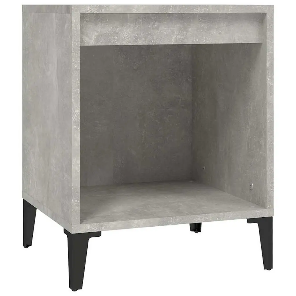 Bedside Cabinet Grey Engineered Wood Storage Organiser