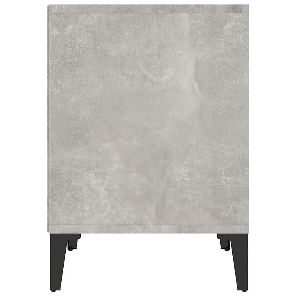 Bedside Cabinet Grey Engineered Wood Storage Organiser
