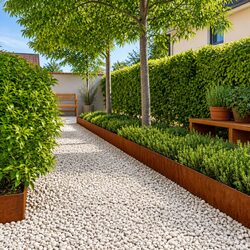 10 pcs of Stylish Corten Steel Garden Lawn Edging