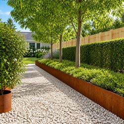 Garden Lawn Edging Borders 10 pcs Flexible Corten Steel 25x103 cm Landscape