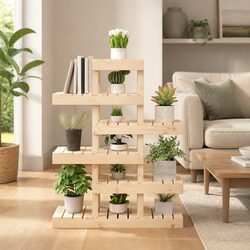 Plant Stand 85x25x109.5cm Wooden Flower Display Shelf Garden Patio Living Room