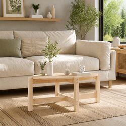 Brown Coffee Table Made from Solid Pine Wood 87x48x35 cm