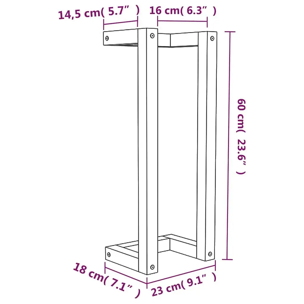 Wall Mounted Towel Rack 23x18x60 cm Solid Pine Wood Bathroom Storage Shelf