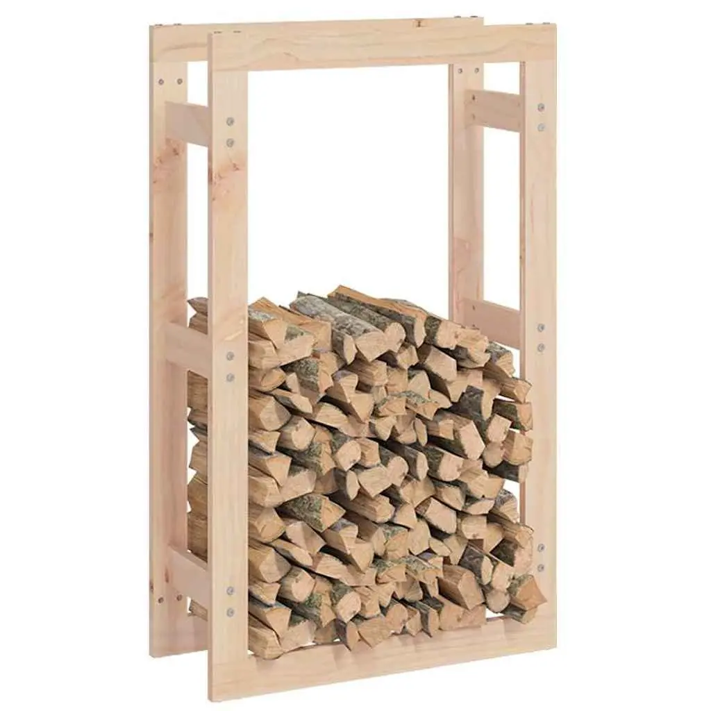 Firewood Rack 60x25x100cm Solid Pine Wood Log Holder Storage Stand