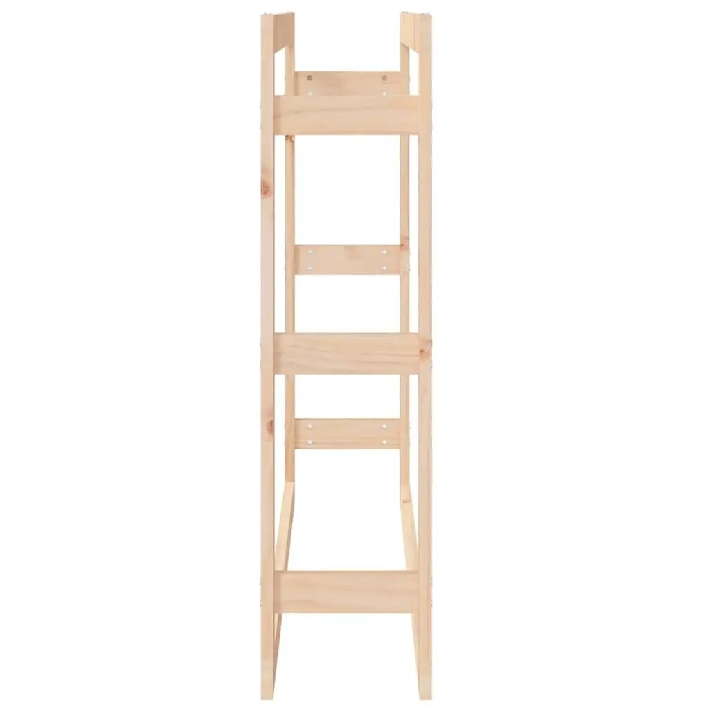 Solid Wood Firewood Rack 100x25x100cm Natural Pine Construction