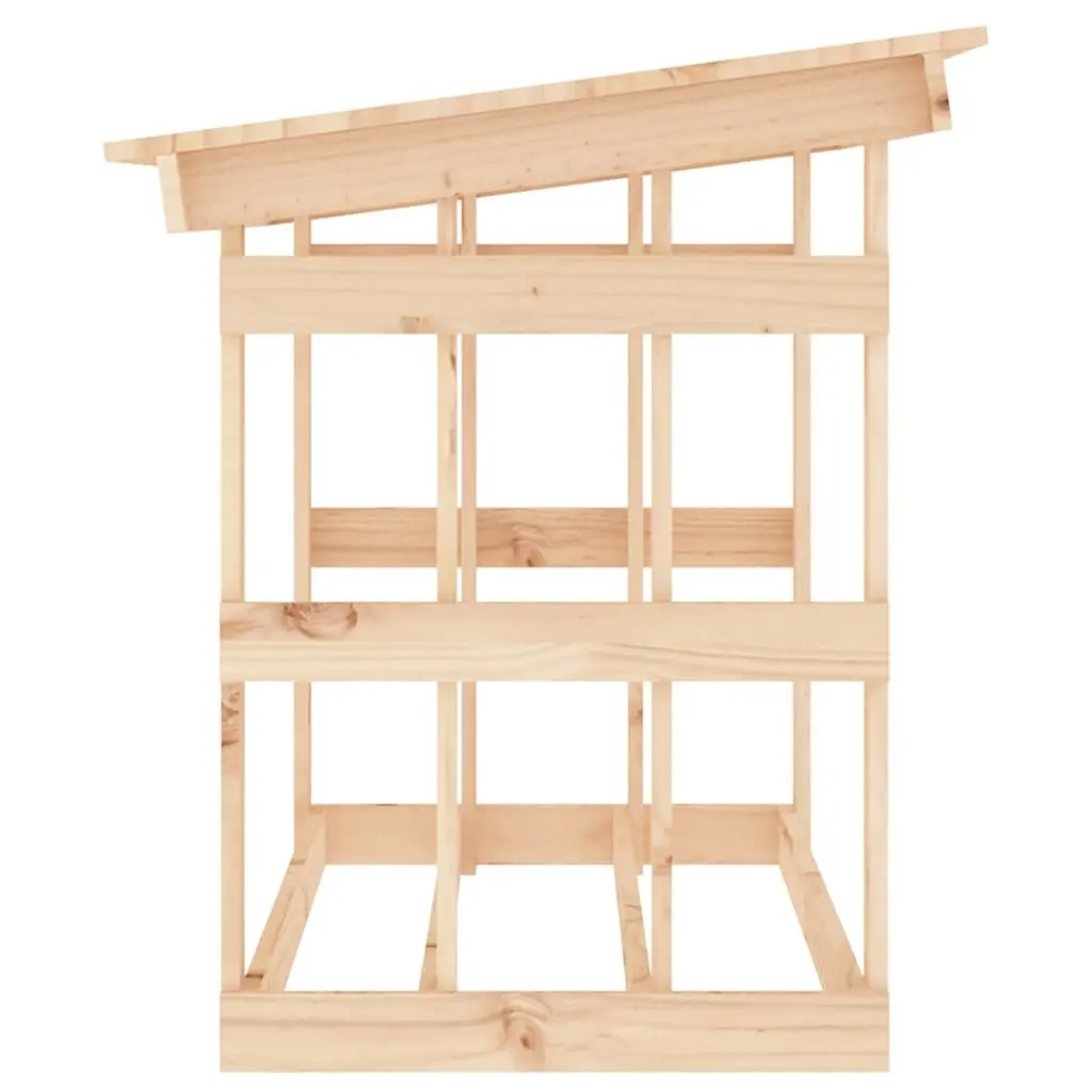 Firewood Rack Log Storage Solid Pine Wood Natural 108x64.5x77cm Holder