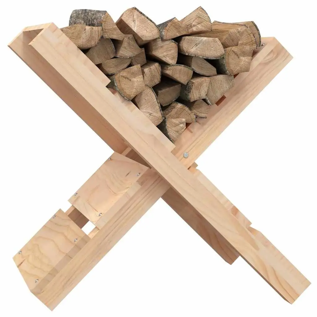 Solid Wood Log Holder Firewood Rack Storage Stand Natural Pine 47x39.5x48cm