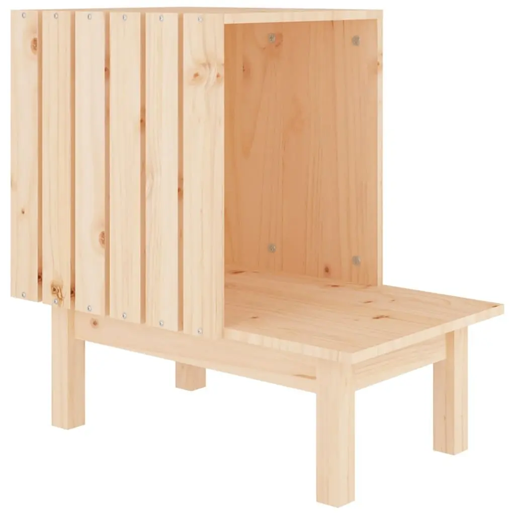 Cat House 60x36x60 cm Solid Pine Wood Shelter Rest Sleep Bed Enclosure