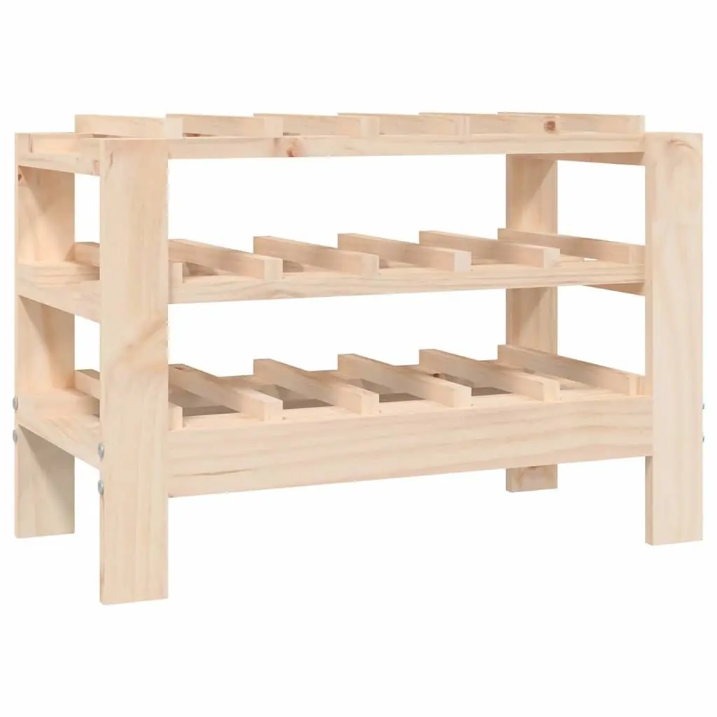Wooden Wine Rack 61.5x30x42 cm Solid Pine Brown Rustic Bottle Holder