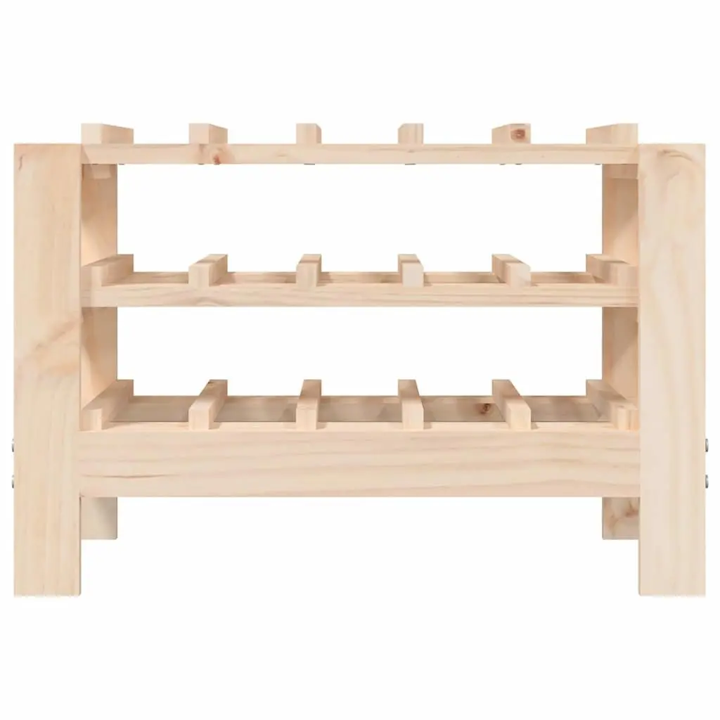 Wooden Wine Rack 61.5x30x42 cm Solid Pine Brown Rustic Bottle Holder