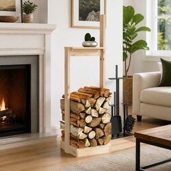 Enhance Your Fireplace with This Stylish Log Holder 33.5x30x110 cm