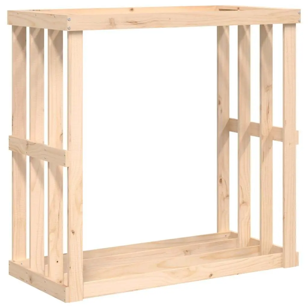 Log Holder Outdoor Solid Pine Wood Storage Stand with Planter