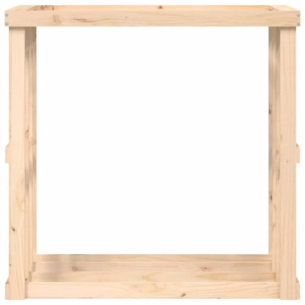 Log Holder Outdoor Solid Pine Wood Storage Stand with Planter